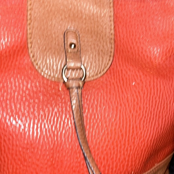 Red and brown leather Crossbody bag - Picture 4 of 5